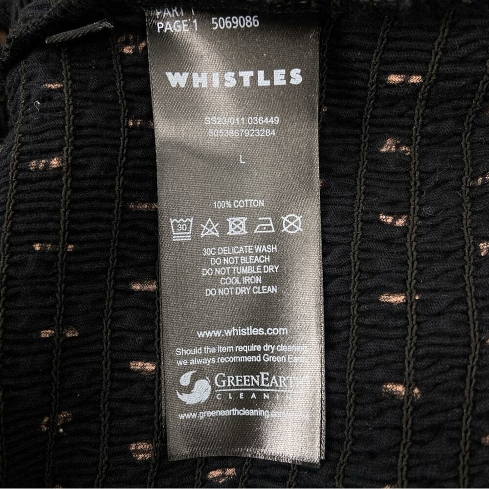 NWOT Whistles Black Spot Square Neck Shirred Top Large‎ - Picture 6 of 7